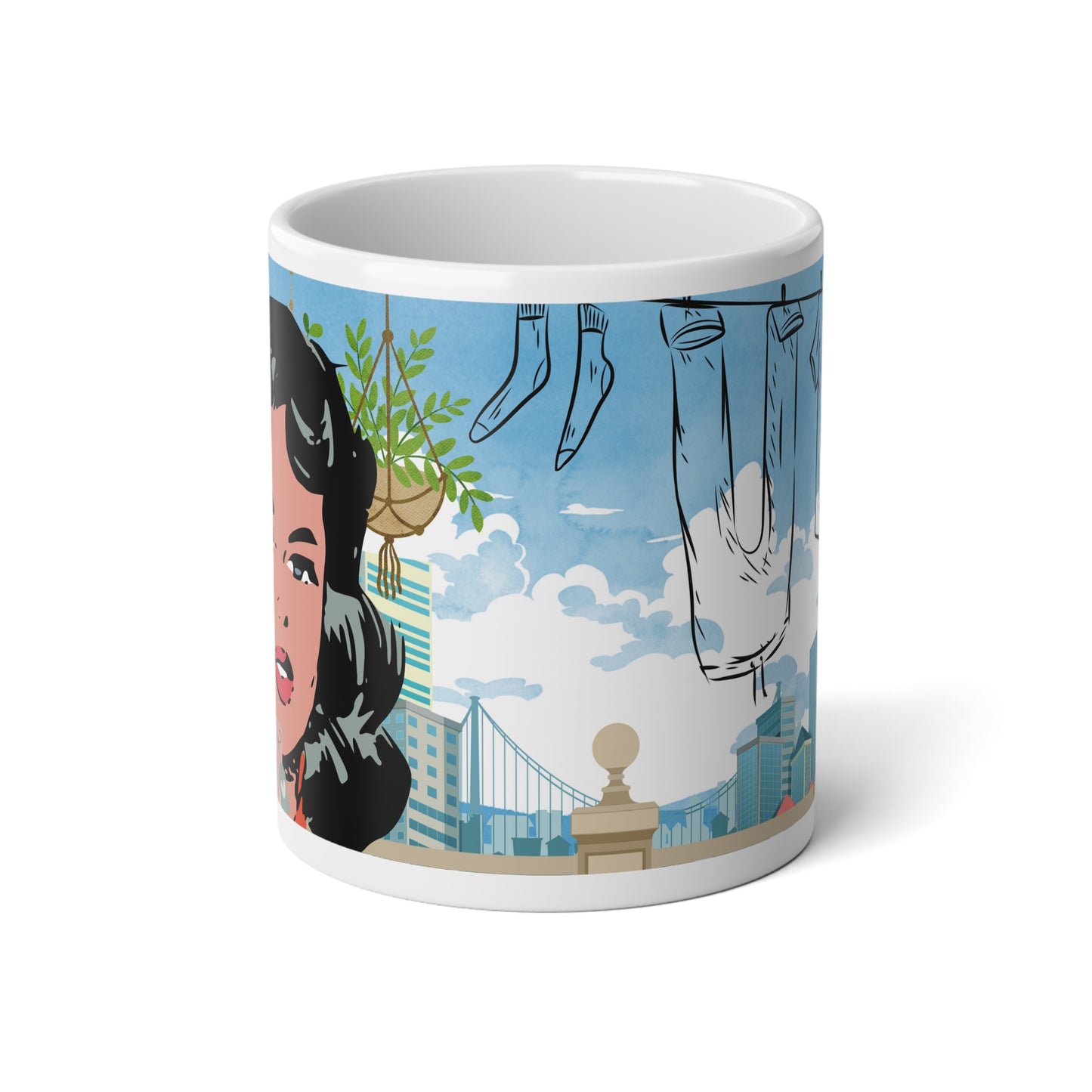 "Spill Tea On The Terrace" Jumbo Mug, 20oz