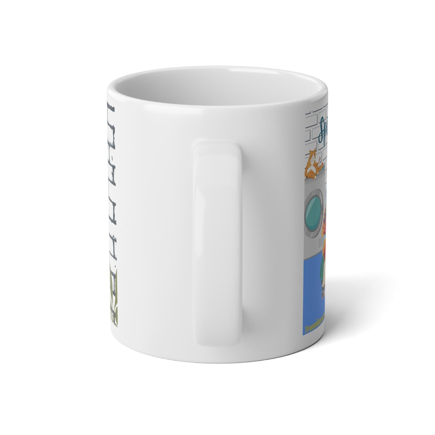 "Tea & Laundry" Theme Jumbo Mug, 20oz
